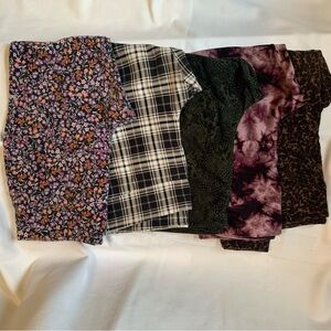 Terra & Sky 1x ankle length high waisted legging bundle-5 pair